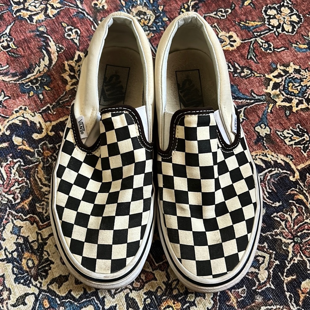 Checkerboard Slip On Vans
